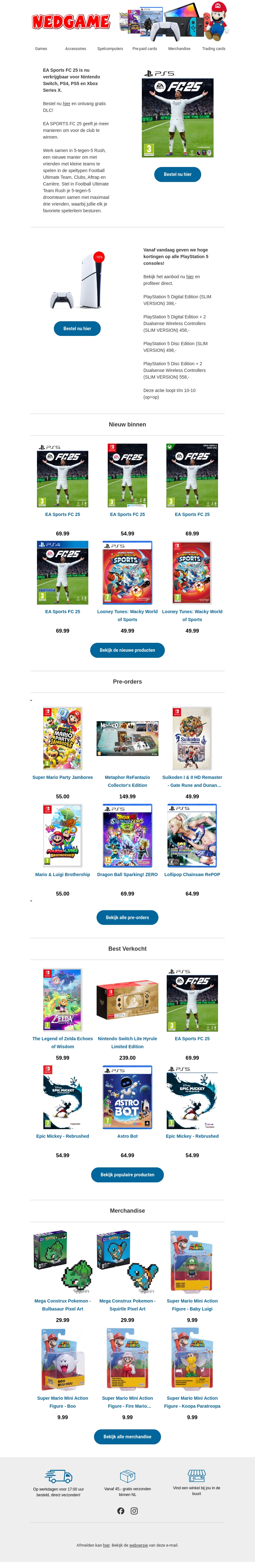 NU VERKRIJGBAAR: EA Sports FC 25 / Hoge kortingen op alle PlayStation 5 consoles! NU VERKRIJGBAAR: EA Sports FC 25 / Hoge kortingen op alle PlayStation 5 consoles!