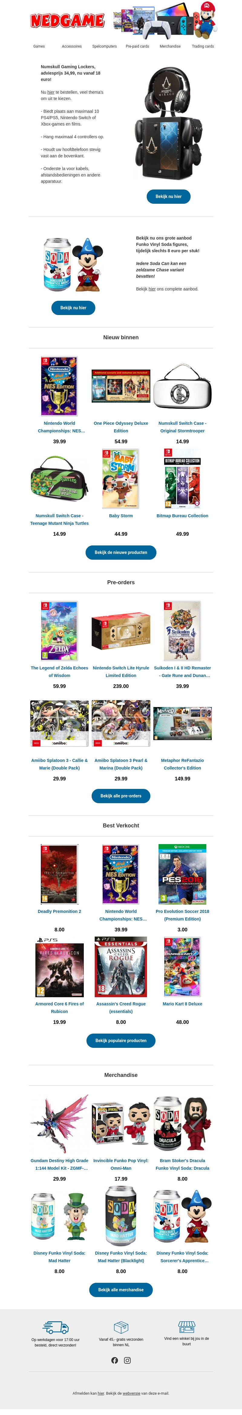 Numskull Gaming Lockers nu vanaf 18 euro! / Funko Vinyl Soda figures nu 8 euro per stuk! Numskull Gaming Lockers nu vanaf 18 euro! / Funko Vinyl Soda figures nu 8 euro per stuk!