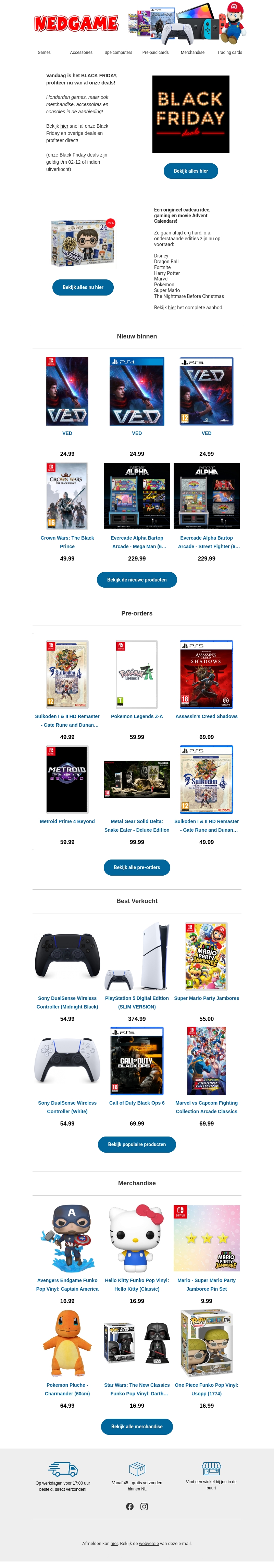Profiteer vandaag van BLACK FRIDAY, check nu onze deals! / Gaming en Movie Advent Calendars! Profiteer vandaag van BLACK FRIDAY, check nu onze deals! / Gaming en Movie Advent Calendars!