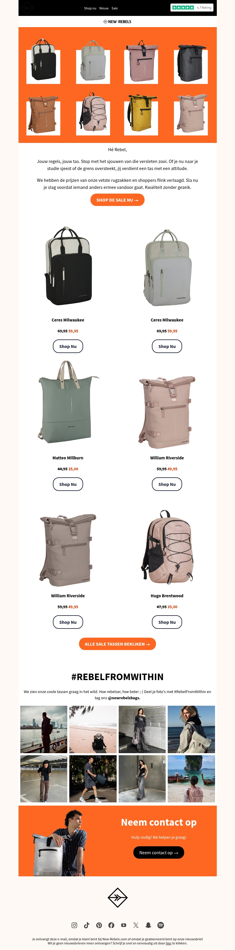 Hot & SALE: Scoor nu jouw New Rebels tas met korting! Hot & SALE: Scoor nu jouw New Rebels tas met korting!