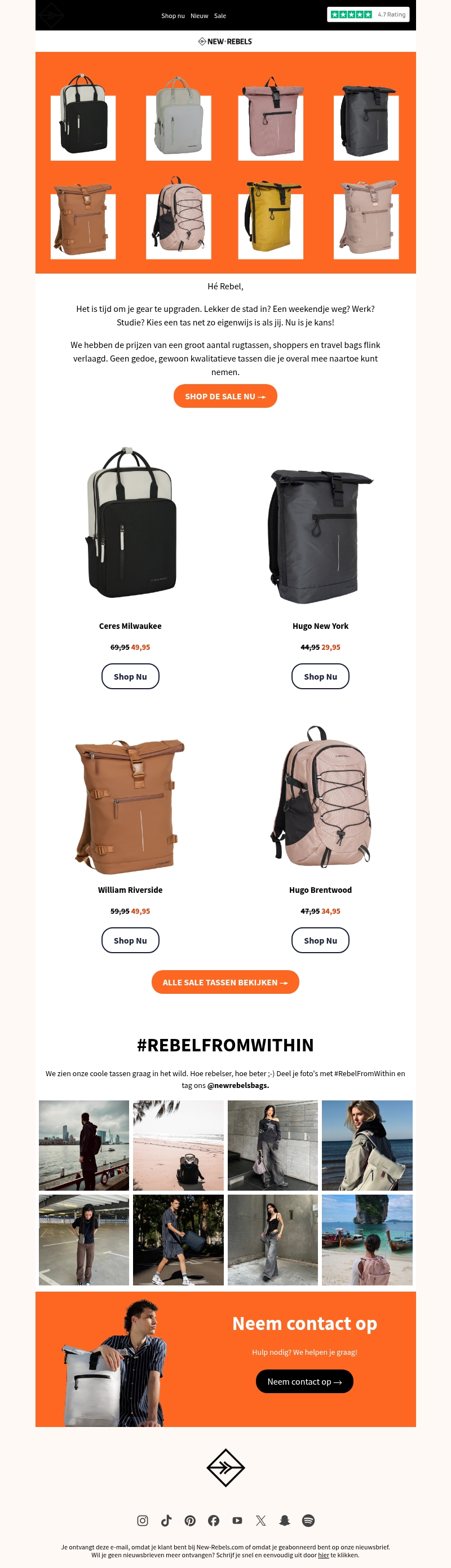 Sale: Scoor nu jouw New Rebels tas met korting! Sale: Scoor nu jouw New Rebels tas met korting!