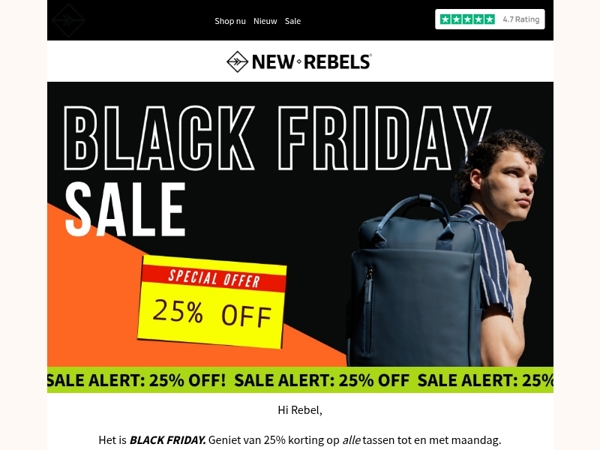 Het is BLACK FRIDAY! 25% korting 🎒