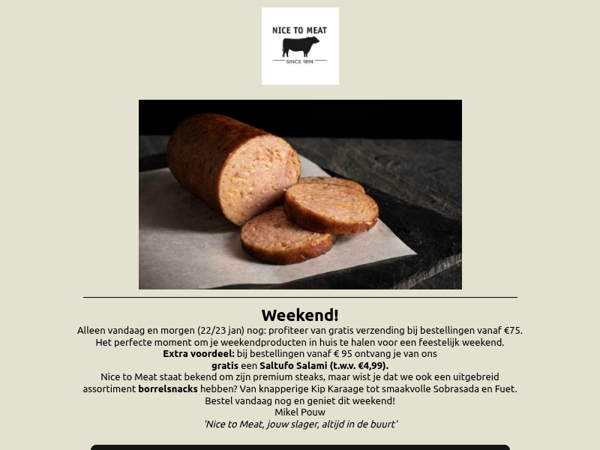 Alleen vandaag: gratis verzending + Saltufo Salami cadeau 🎁