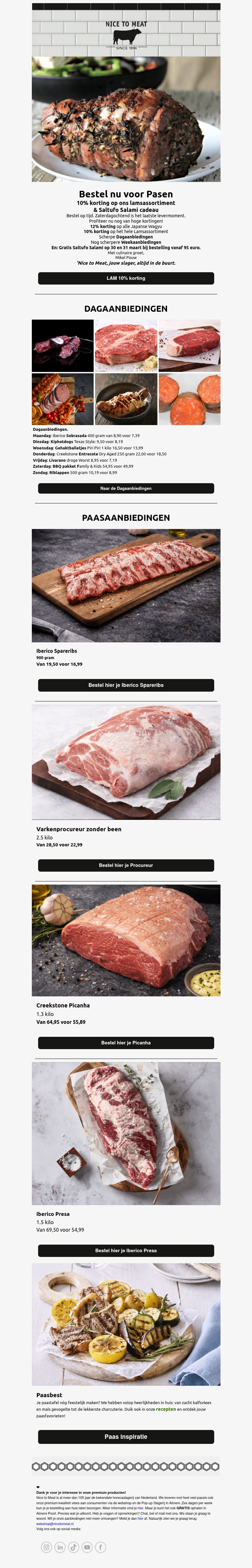 🥩 Paasbest(e) aanbiedingen. Bestel nu, op tijd in huis😍 🥩 Paasbest(e) aanbiedingen. Bestel nu, op tijd in huis😍