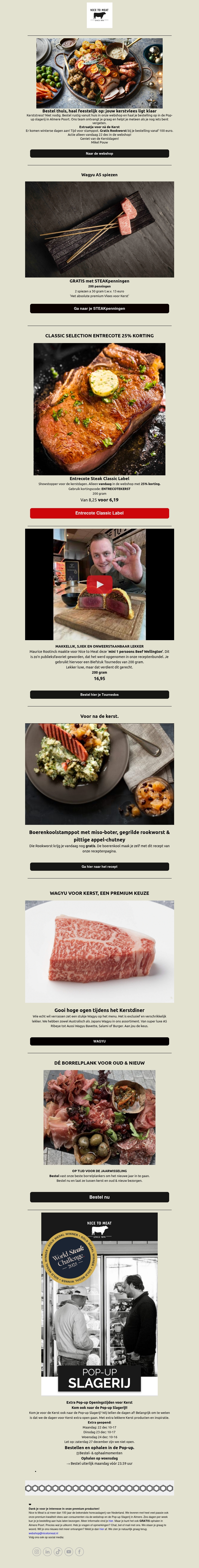 🎅 Kerstvlees geregeld: online bestellen + 25% korting op entrecote 🎅 Kerstvlees geregeld: online bestellen + 25% korting op entrecote