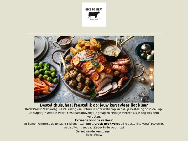 🎅 Kerstvlees geregeld: online bestellen + 25% korting op entrecote