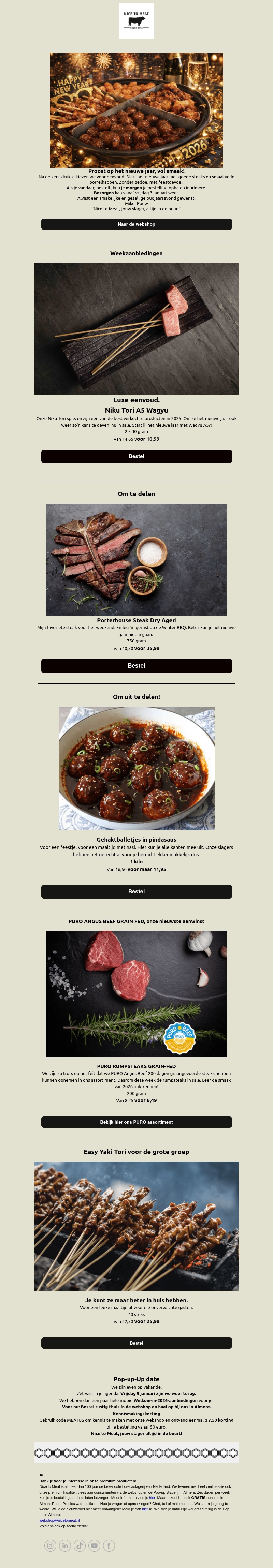 🔥 Lekker het nieuwe jaar in. Deze week: 🥩 Snacks & Steaks 🔥 Lekker het nieuwe jaar in. Deze week: 🥩 Snacks & Steaks