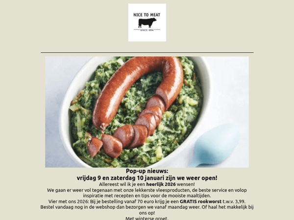 ❄ ☃ Winter Stoofs met 15% korting, gratis Rookworst en meer 2026 moois.