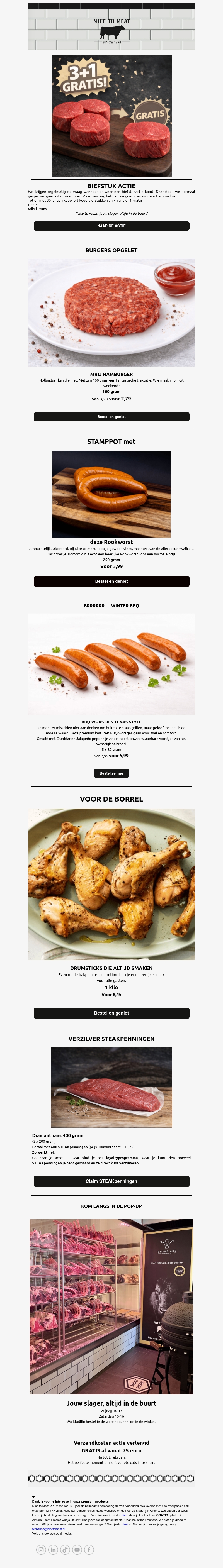 3+1 Gratis🥩 Open de nieuwsbrief om de actie te zien👀 3+1 Gratis🥩 Open de nieuwsbrief om de actie te zien👀