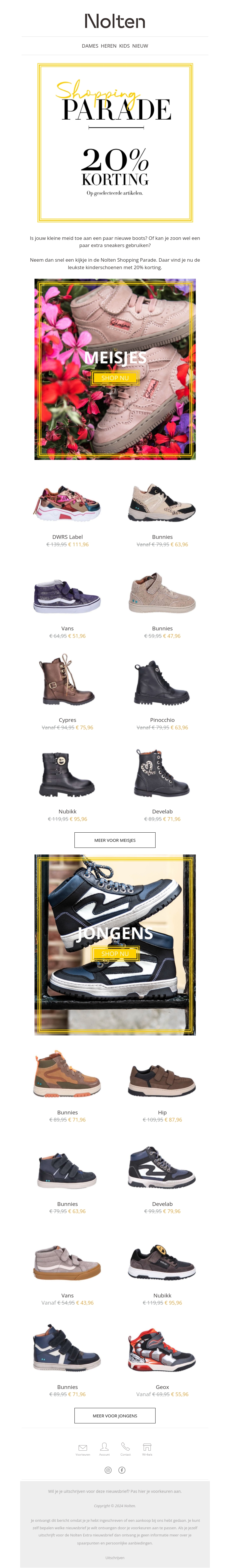 Nu 20% korting op geselecteerde kinderschoenen 👀 Nu 20% korting op geselecteerde kinderschoenen 👀