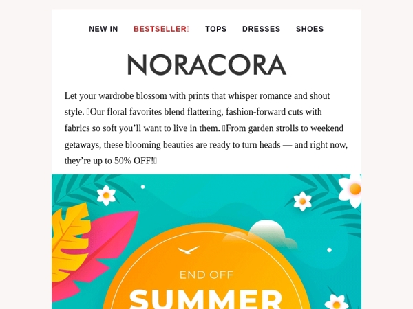 🌸 Fresh-Cut Style – Floral Favorites, Up to 50% OFF!🌼