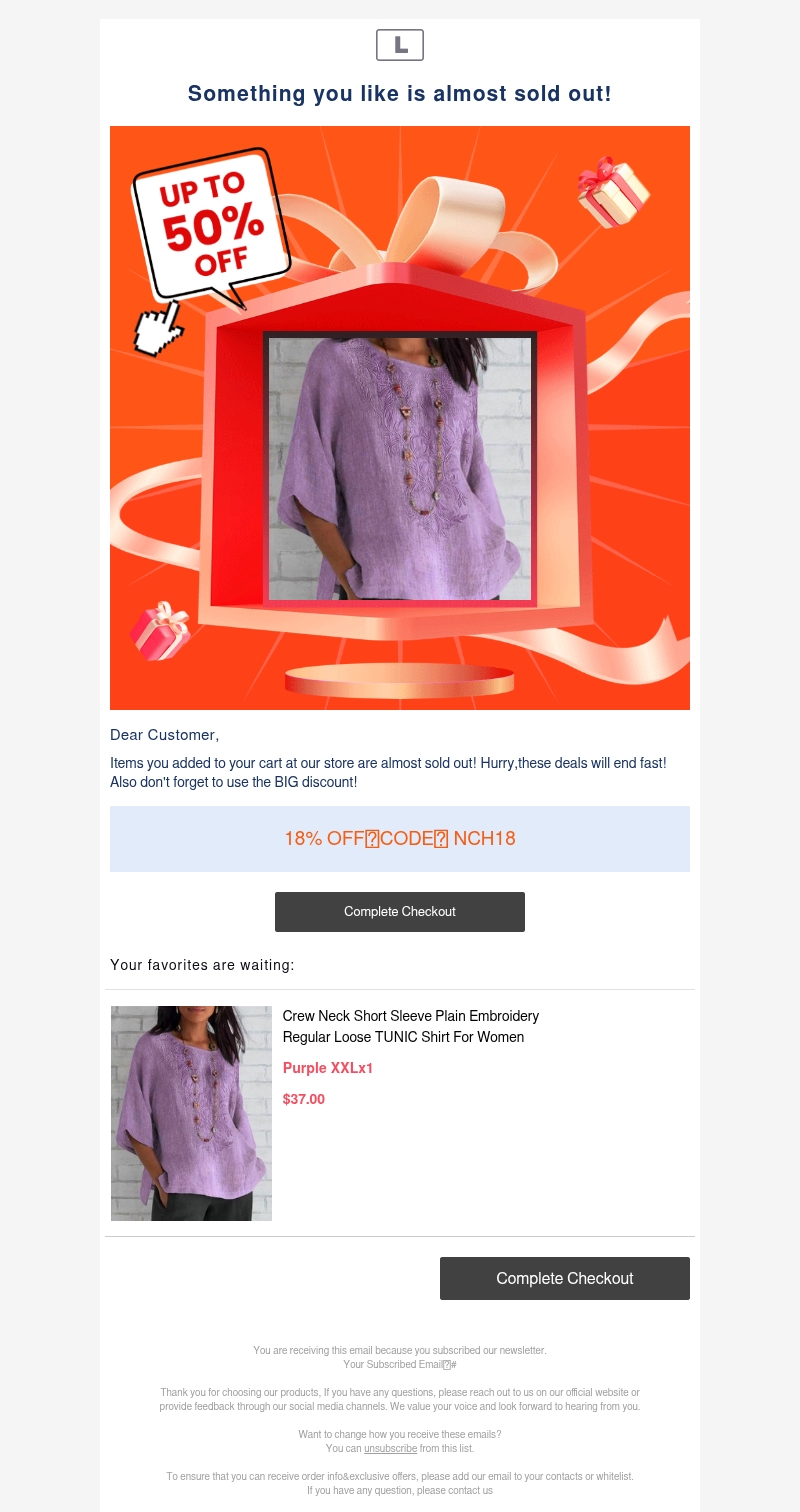 Something you like is almost sold out! Something you like is almost sold out!