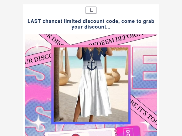 LAST chance! limited discount code, come to grab your discount...