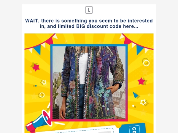 WAIT, there is something you seem to be interested in, and limited BIG discount code here...