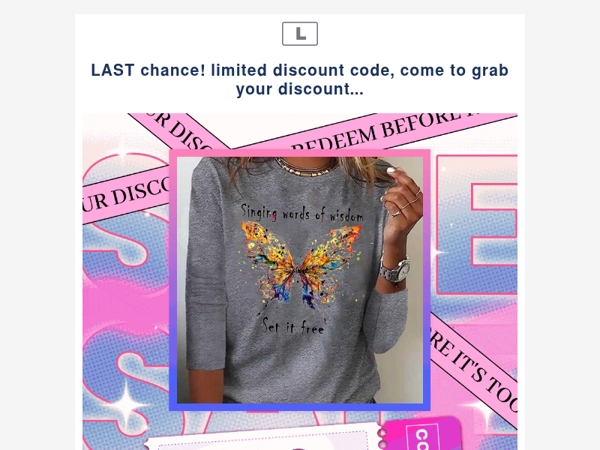 LAST chance! limited discount code, come to grab your discount...