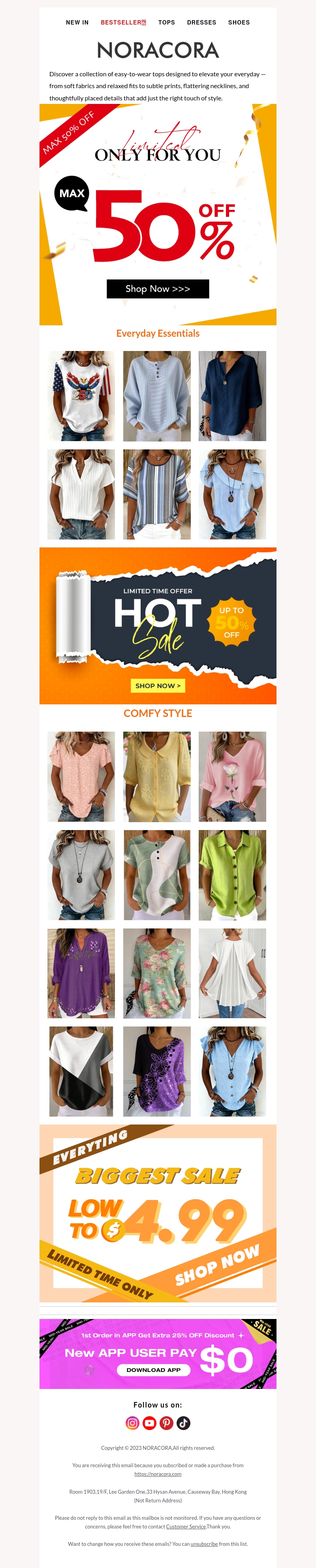 💎 Simple Tops with a Stylish Twist — Up to 50% OFF! 💎 Simple Tops with a Stylish Twist — Up to 50% OFF!