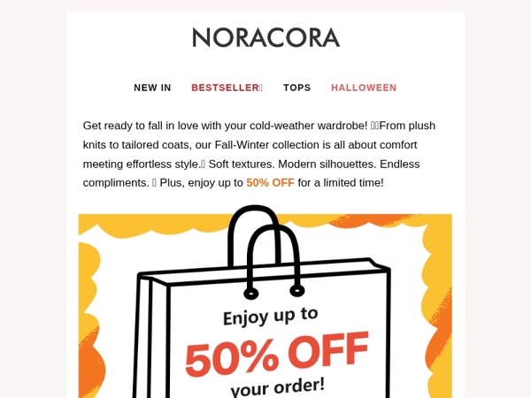 🥳Fresh Styles for Cozy Days – Top Fall-Winter Must-Haves Are Here! ✨ Up to 50% OFF!