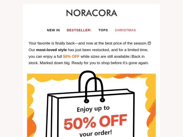 👑Good News! Your Most-Loved Style Is Back in Stock — Now 50% OFF!✨