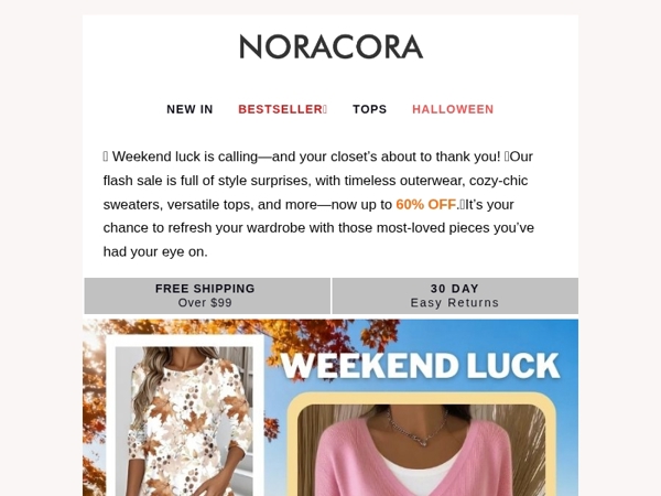 🎉Weekend Luck is On Your Side! Flash Sale Surprises Up to 60% OFF! ✨