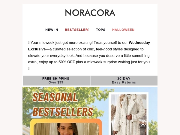 ✨ Wednesday Exclusive: Chic Styles + Something Extra Just for You! 🎁 Up to 50% OFF!