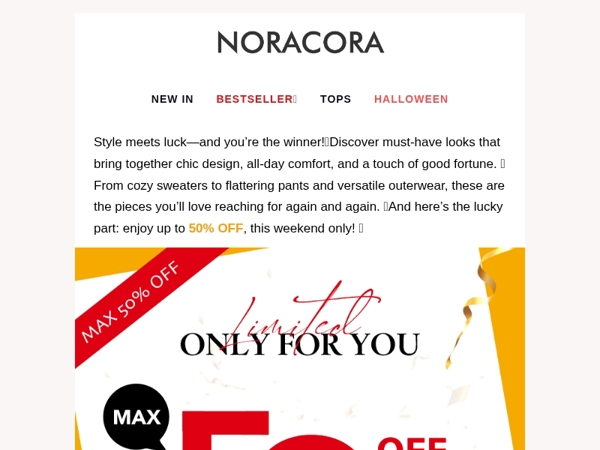 🌟 Style Meets Luck – Must-Have Looks, Big Savings! 💕Up to 50% OFF!