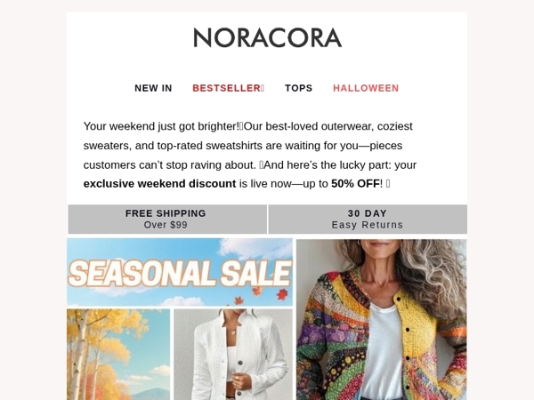 🪄 Weekend Spark – Comfort, Style & A Dash of Luck, Up to 50% OFF! ✨