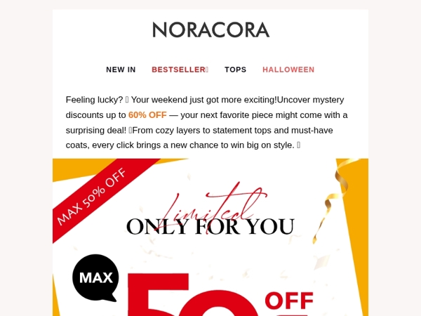 👑Weekend Luck is On Your Side! Flash Sale: Random Discounts Up to 60% OFF – Try Your Fortune!✨