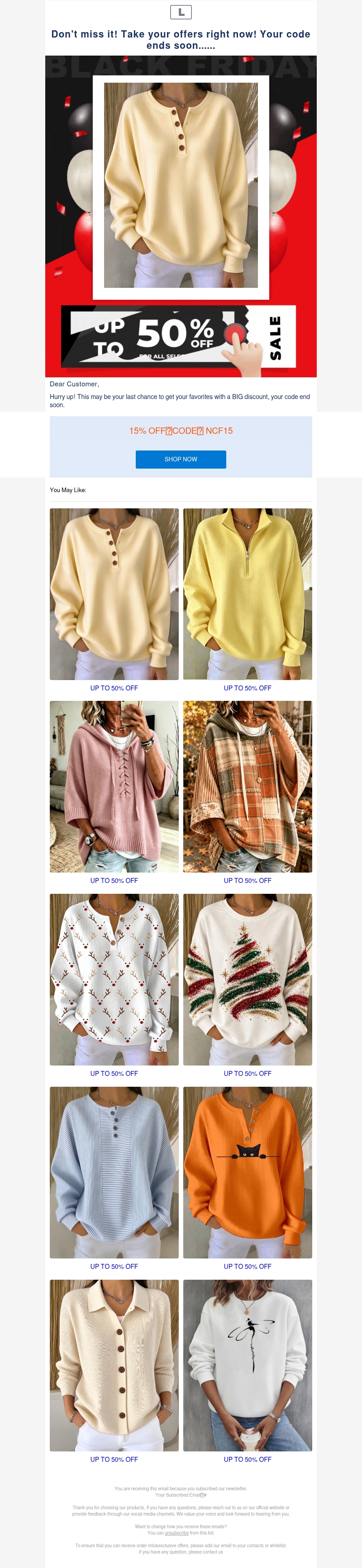 Laatste mail: Black Friday deals
