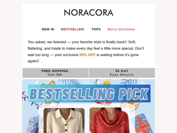 💫Welcome Back to What You Love — It's Here Again, and 50% OFF Just for You!💖