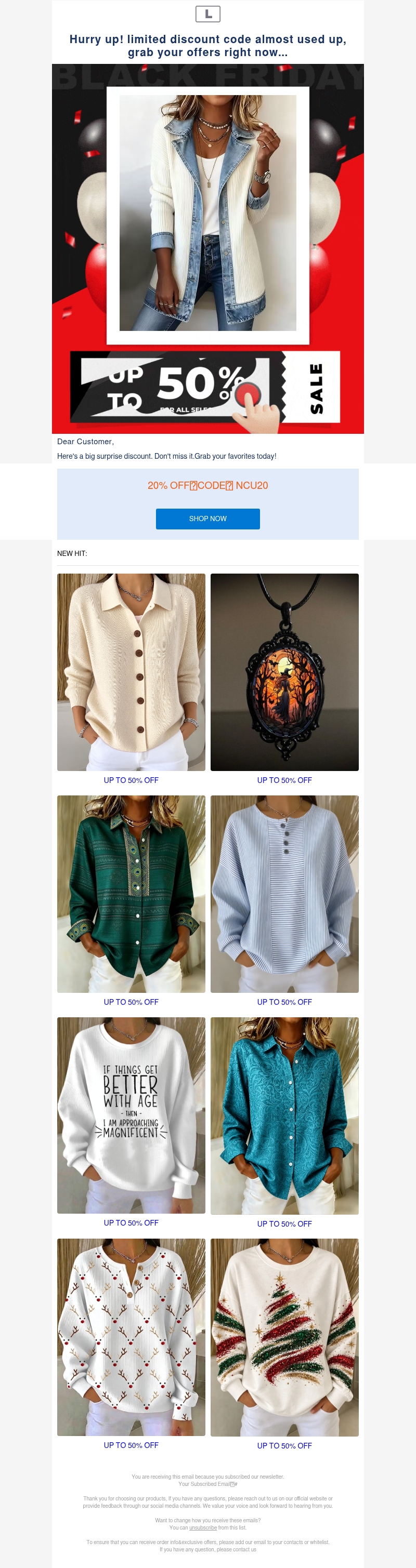Laatste mail: Black Friday deals