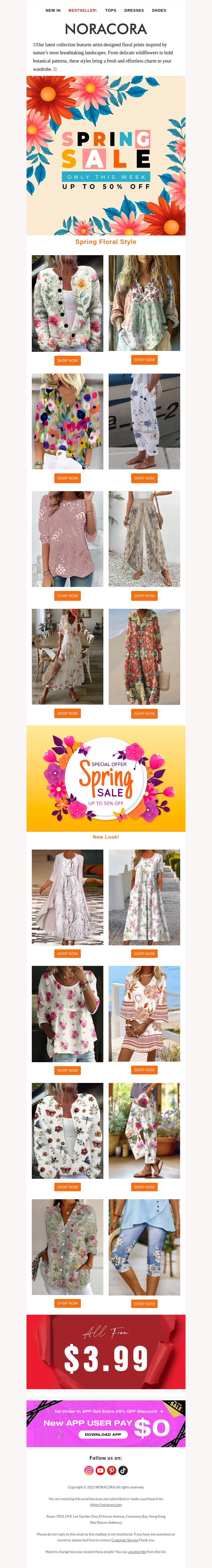 🌸Bloom in Style – Embrace Fresh Florals This Season!✨Refresh Your Wardrobe & Enjoy Up to 50% OFF! 🌸Bloom in Style – Embrace Fresh Florals This Season!✨Refresh Your Wardrobe & Enjoy Up to 50% OFF!