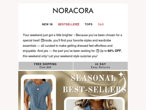 💌 You've Been Chosen for a Weekend Treat — Up to 60% Off Inside! ✨