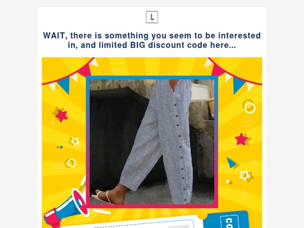 WAIT, there is something you seem to be interested in, and limited BIG discount code here...