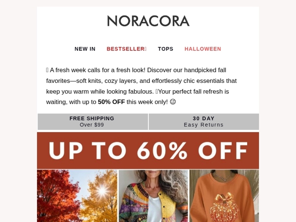 ✨ New Week, New Chic – Fall Favorites Up to 50% OFF!😉