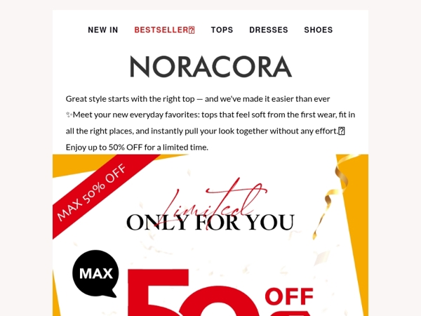 💫 Chic Tops Made Easy — Up to 50% OFF!