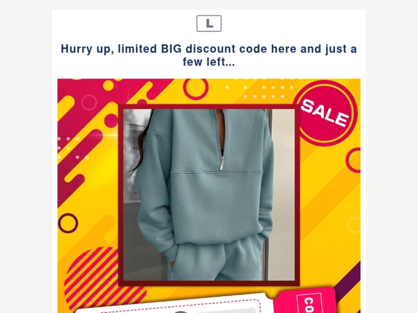 Hurry up, limited BIG discount code here and just a few left...