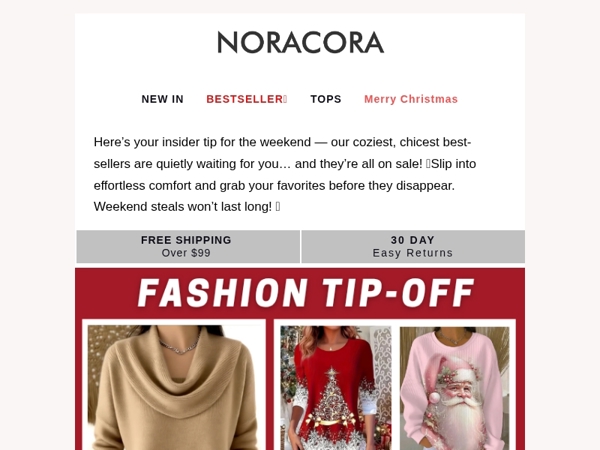 💌 Fashion Tip-Off: The Coziest-Chic Best-Sellers Are Hiding in Plain Sight… and on Sale This Weekend! 😍