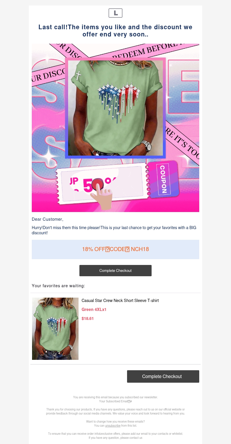 Last call!The items you like and the discount we offer end very soon.. Last call!The items you like and the discount we offer end very soon..
