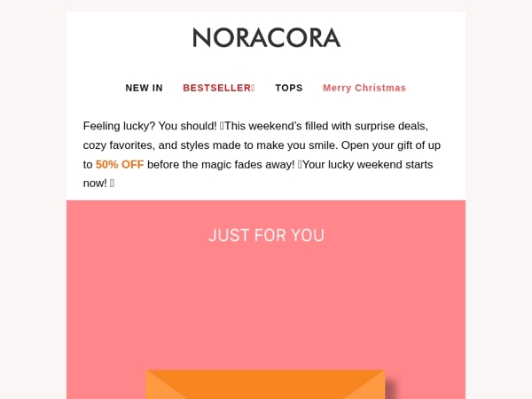 🎁 Lucky You! Weekend Magic – Surprise Deals Inside! Up to 50% OFF! 🎉