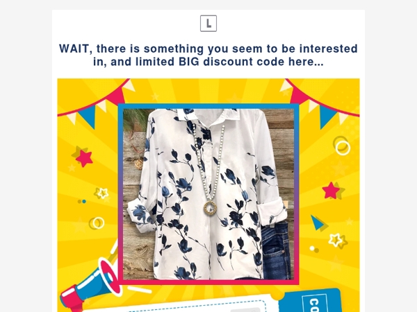 WAIT, there is something you seem to be interested in, and limited BIG discount code here...