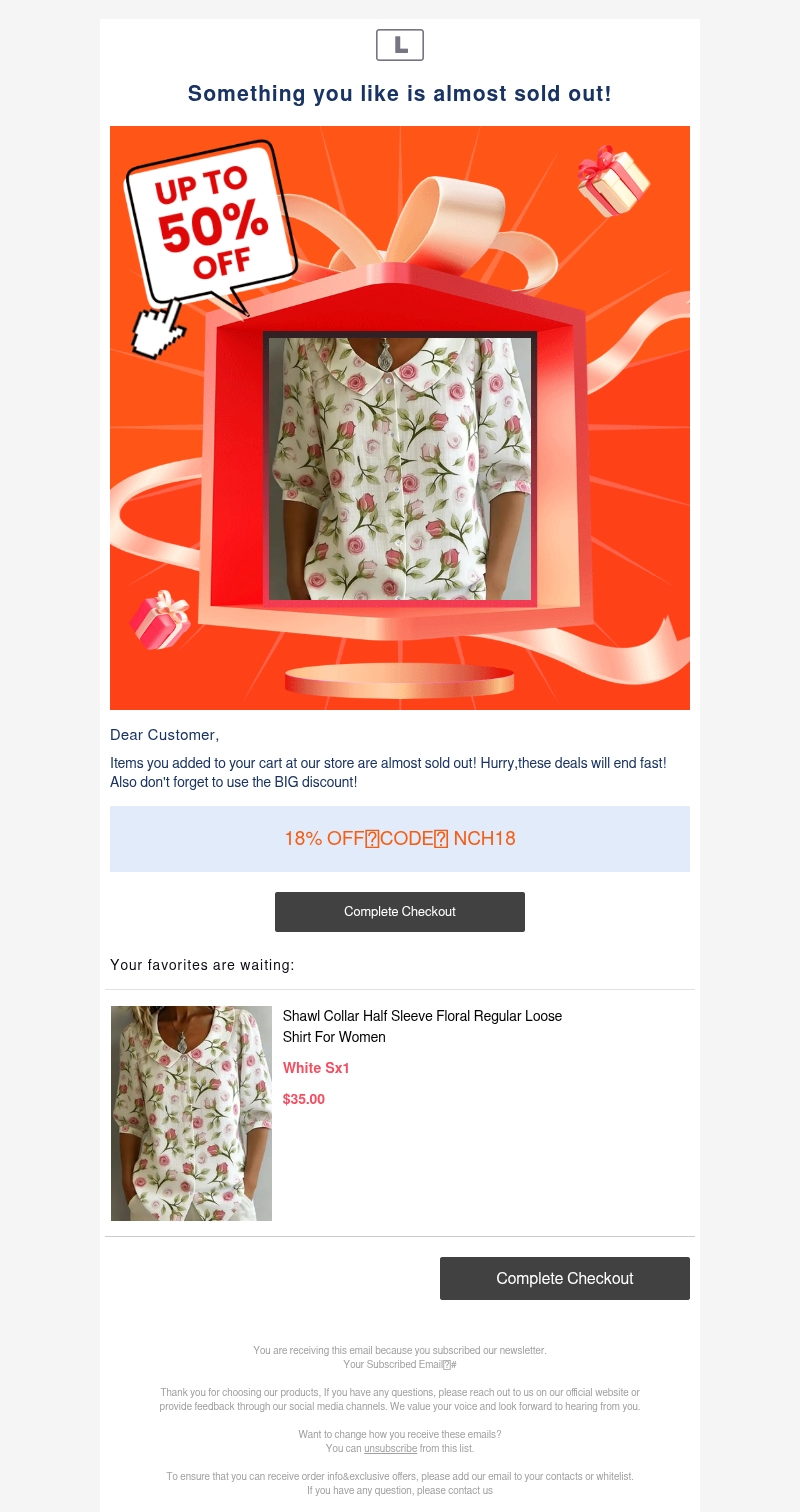 Something you like is almost sold out! Something you like is almost sold out!