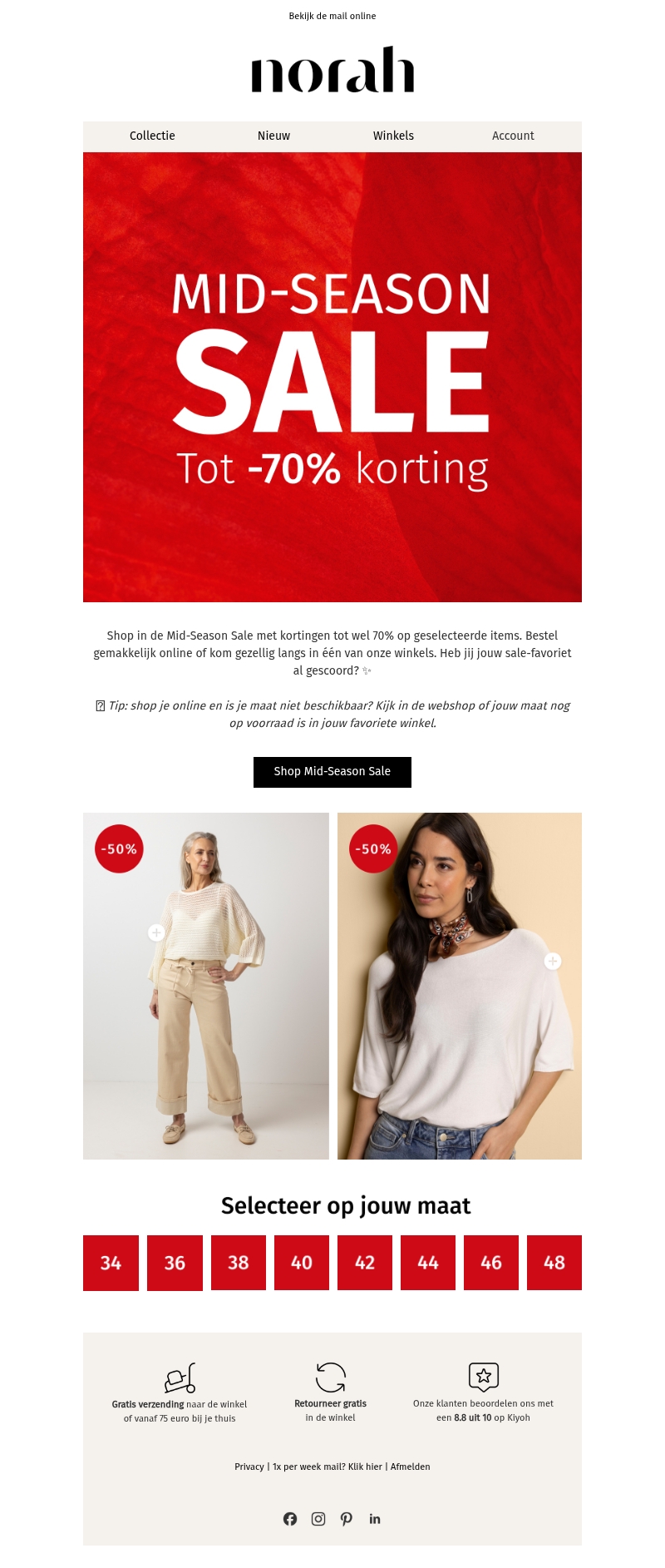 Mid-Season Sale: tot wel 70% korting 🔥 Mid-Season Sale: tot wel 70% korting 🔥