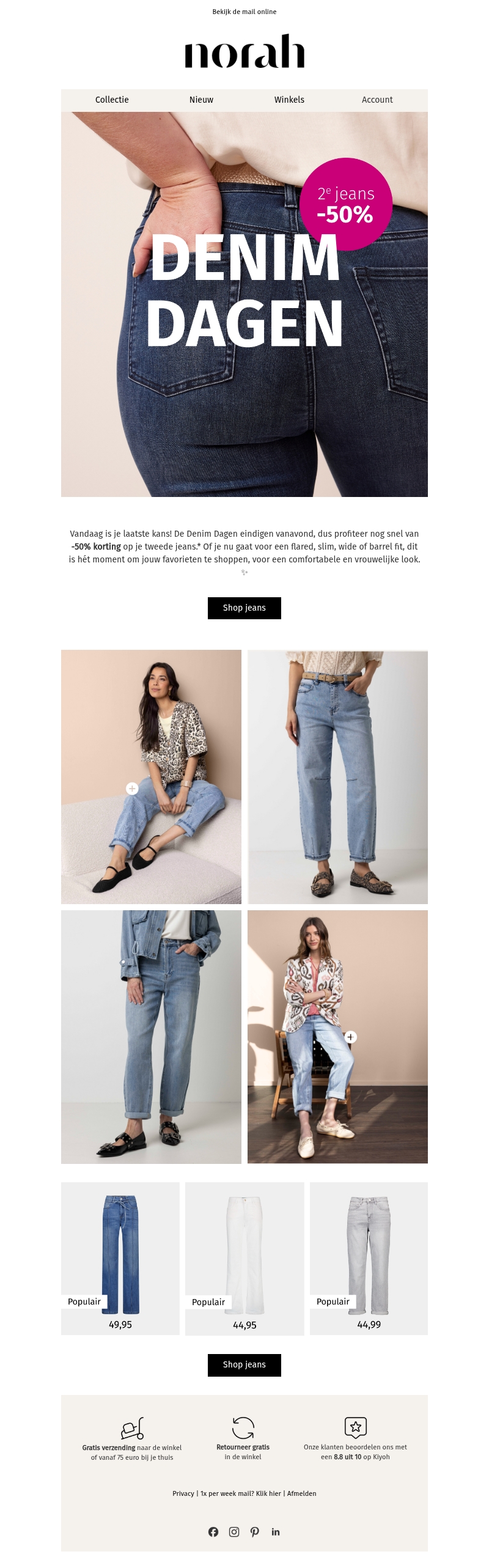 Laatste kans! 50% korting op je 2e jeans Laatste kans! 50% korting op je 2e jeans