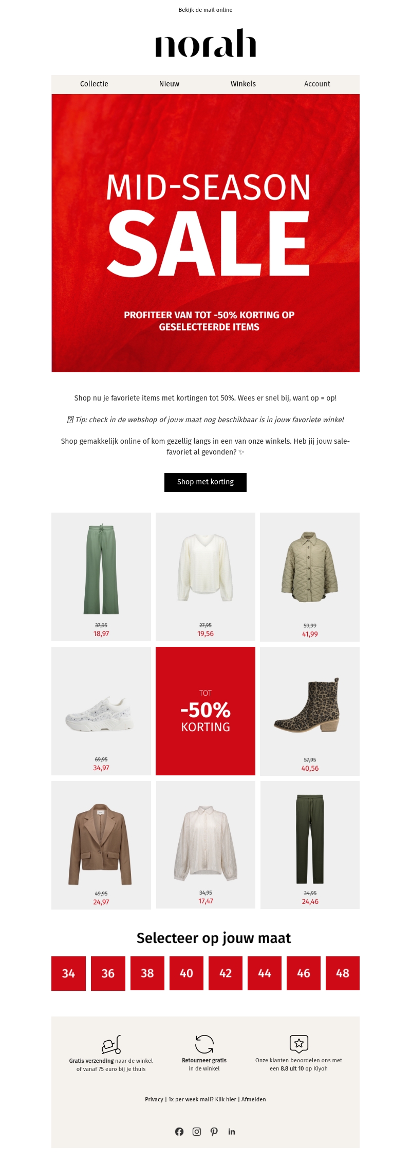 Mid-Season Sale: tot -50% korting Mid-Season Sale: tot -50% korting