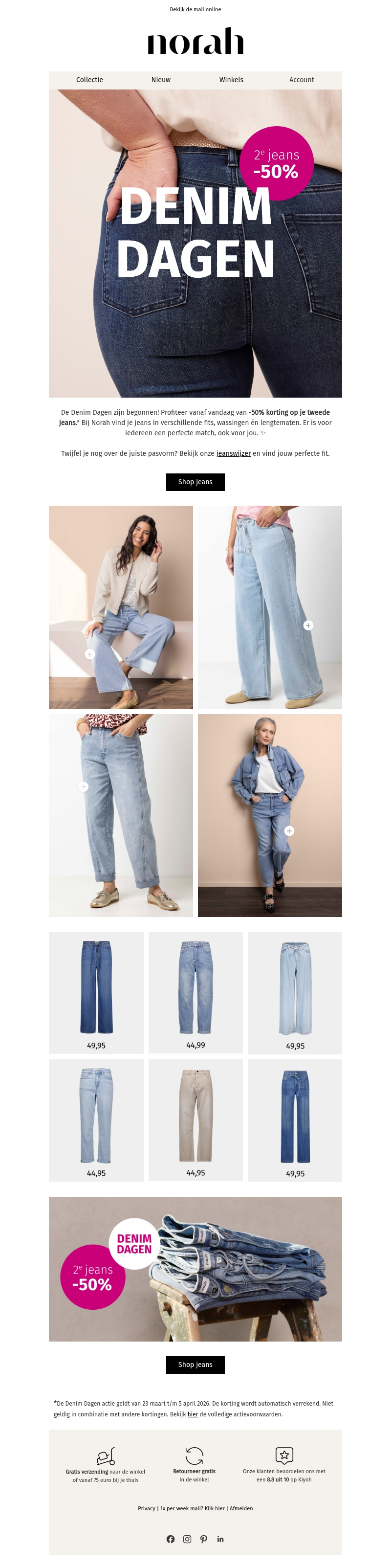 Denim Dagen: 50% korting op je 2e jeans ๐ Denim Dagen: 50% korting op je 2e jeans ๐