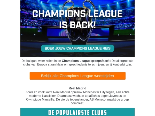 Champions League is terug: beleef het live! ⚽✨
