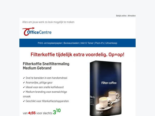 Op=op! Pak je voordeel op filterkoffie