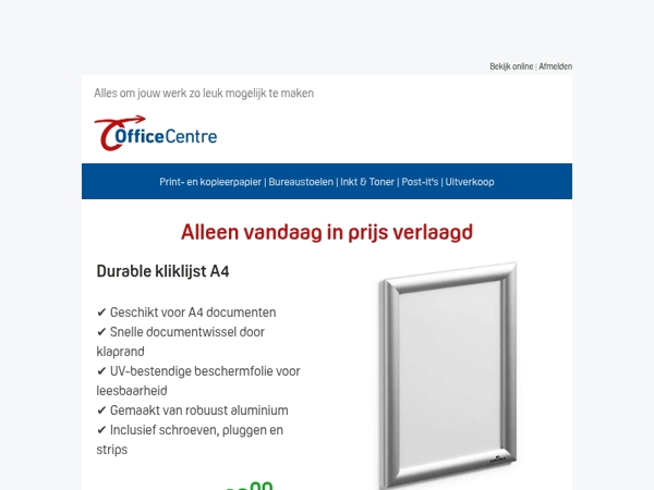 Profiteer nu: Durable kliklijst A4 met korting