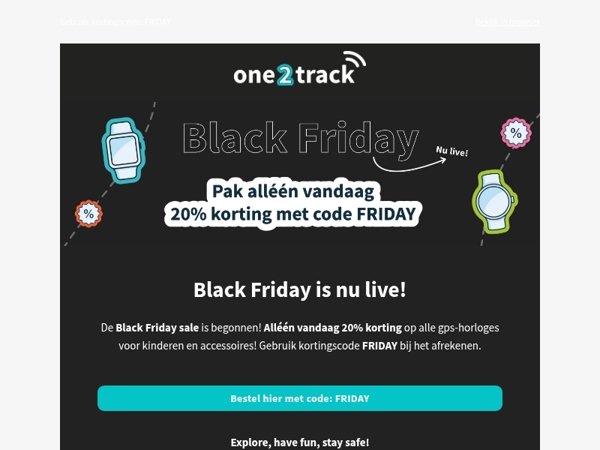 Black Friday! Alléén vandaag 20% korting op alle gps-horloges🚀