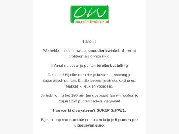 Nieuw: Spaar punten bij elke bestelling!